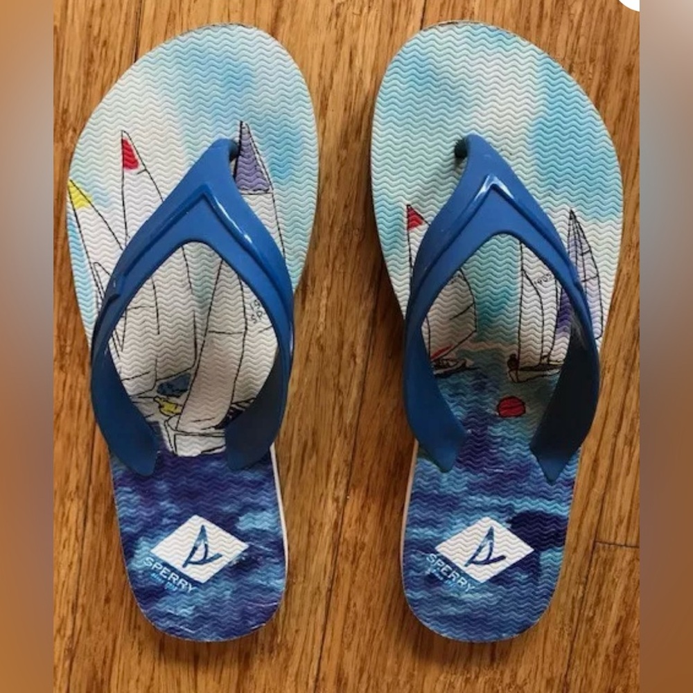 Women’s Sperry Wharf Flip Flop Sandal in Blue Size 7